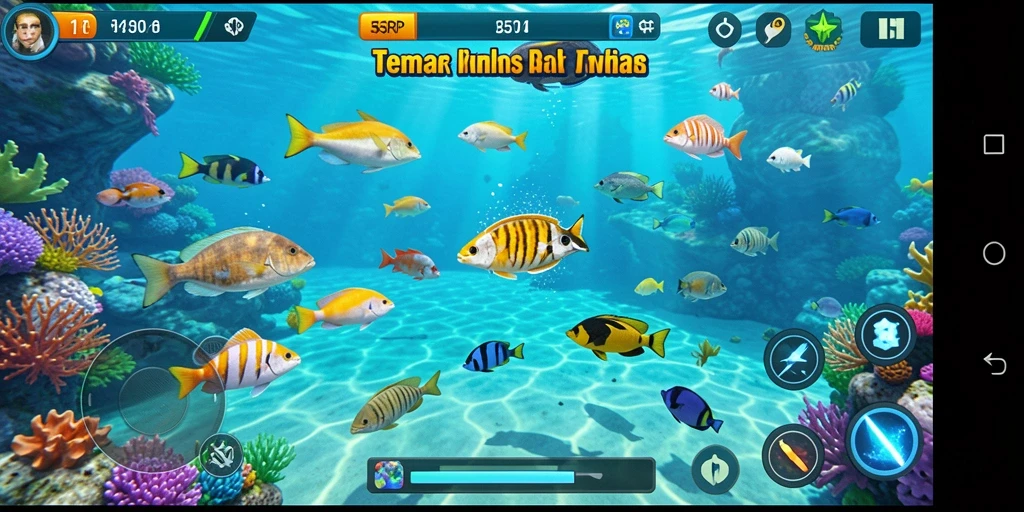 Tangkapan layar gameplay Tembak Ikan yang seru di 55RP.