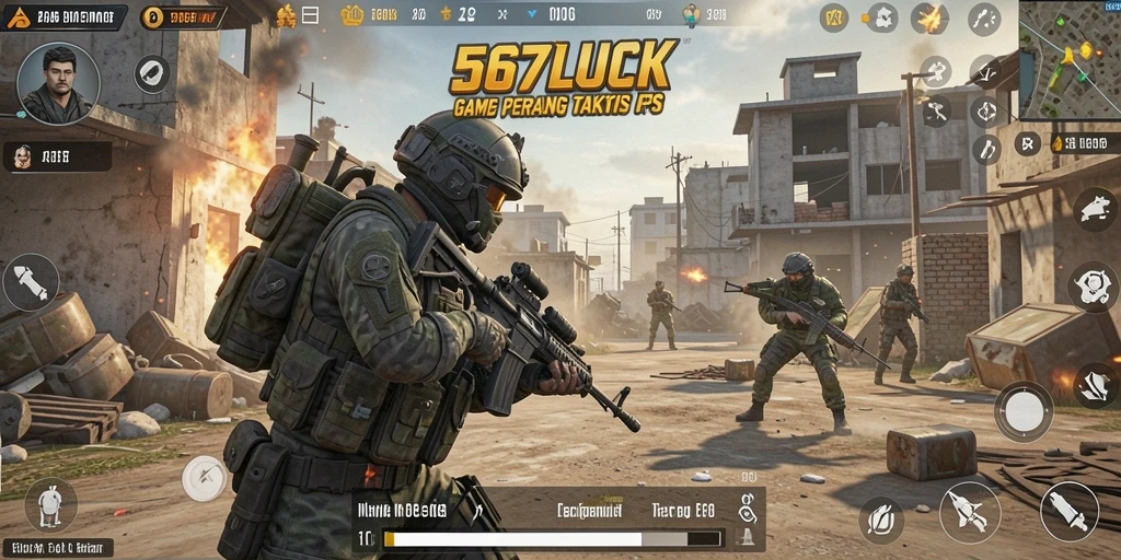Screenshot gameplay 567LUCK menampilkan aksi pertempuran mendebarkan.