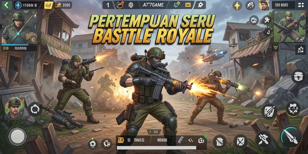 Screenshot gameplay A777GAME menunjukkan suasana pertempuran yang intens.