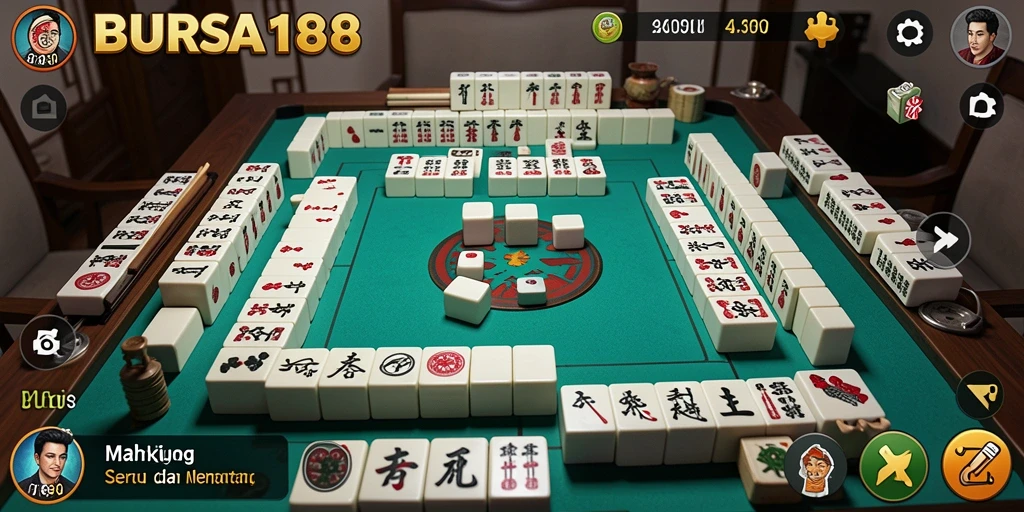 Screenshot gameplay BURSA188 menampilkan suasana permainan Mahjong yang fokus dan menyenangkan.