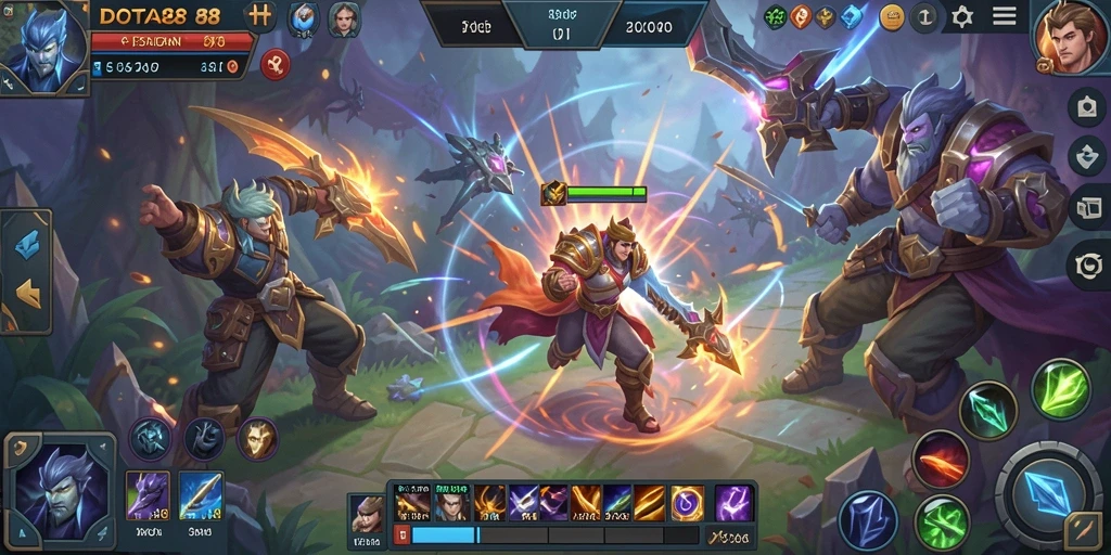 Tampilan menarik dari gameplay Fighting DOTA88 yang mendebarkan.