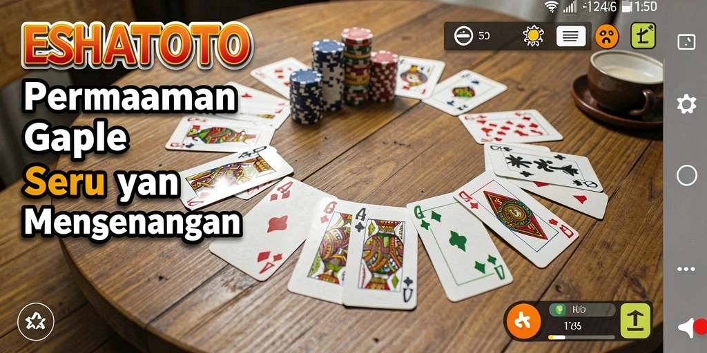 Tampilan gameplay ESHATOTO yang penuh strategi Gaple.