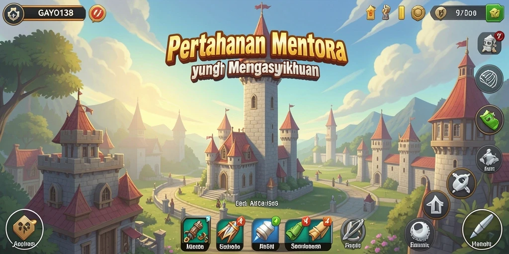 Screenshot GAYO138 menampilkan gameplay Tower Defense yang seru dan strategis.
