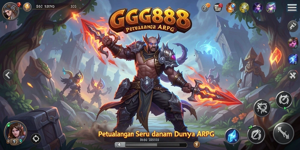 Tangkapan layar GGG888 menampilkan aksi seru dalam pertarungan ARPG.