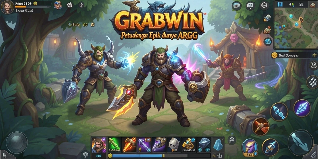 Tampilan memukau gameplay ARPG di GRABWIN dengan aksi seru.
