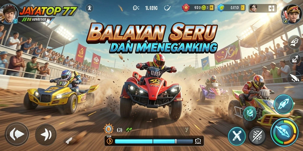 Tampilan gameplay menegangkan dari balapan JAYATOP77.