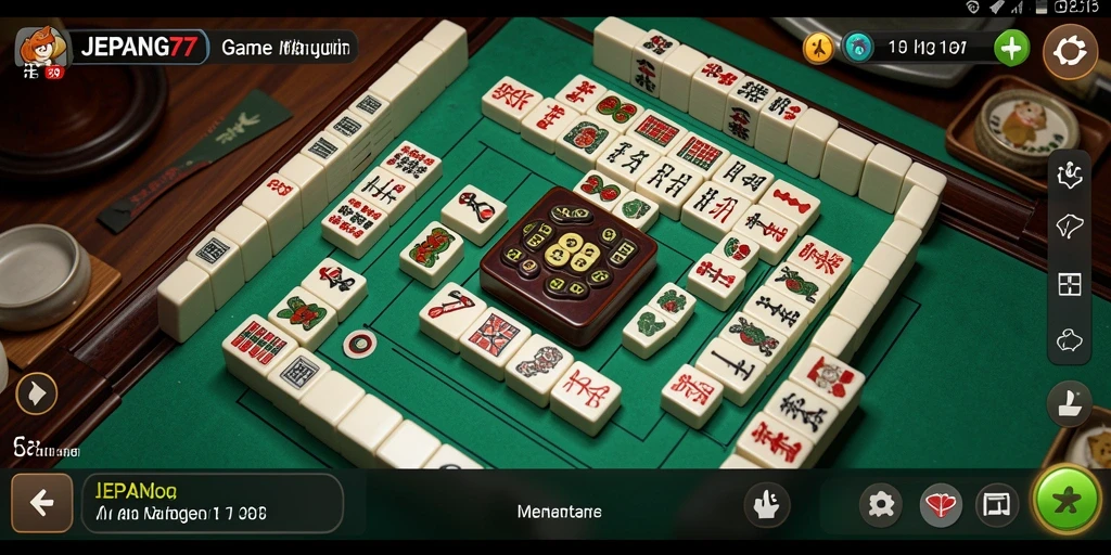 Screenshot utama JEPANG77 menampilkan gameplay Mahjong seru.