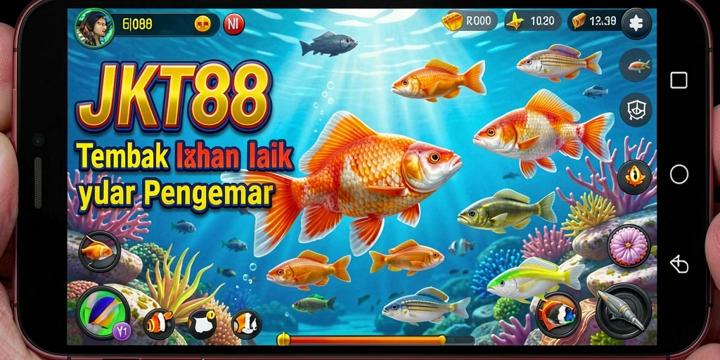 Screenshot JKT88 menampilkan gameplay seru Tembak Ikan.