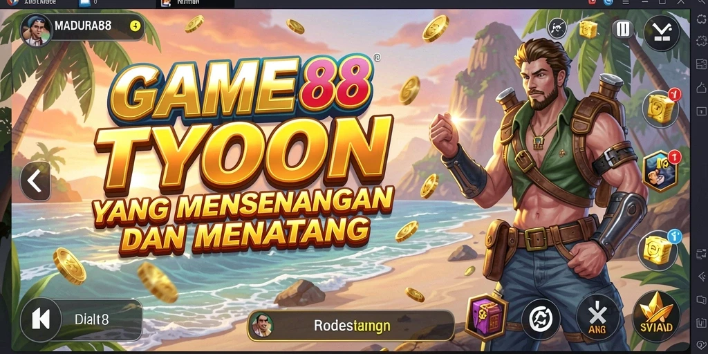 Tampilan gameplay seru di MADURA88 yang penuh dengan aktivitas bisnis.