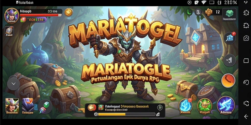 Tampilan gameplay RPG yang seru dengan pertarungan epik di MARIATOGEL.