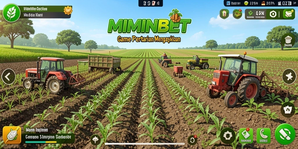 Tampilan menarik dari gameplay pertanian di MIMINBET.