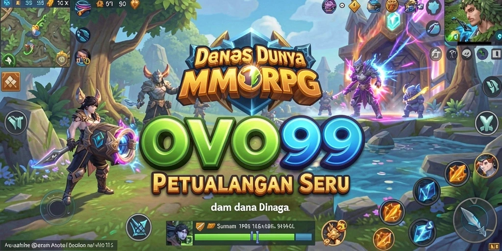 Screenshot OVO99 menunjukkan aksi mendebarkan dalam dunia MMORPG yang luas.