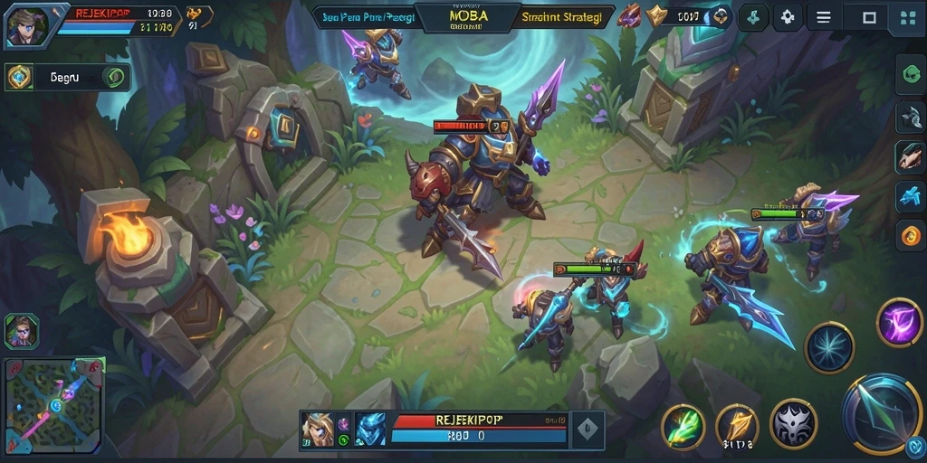 Screenshot gameplay REJEKIPOP yang menampilkan aksi seru di arena.