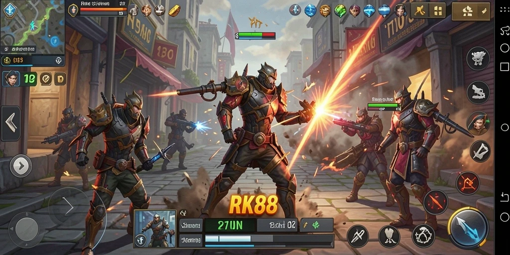 Tampilan gameplay RK88 yang menegangkan saat pertempuran strategi.