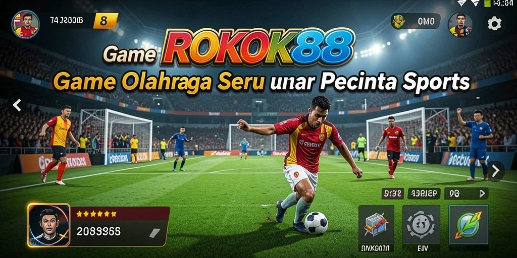 Tangkapan layar utama ROKOK88 menunjukkan aksi gameplay olahraga yang seru.