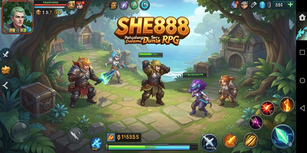 Tampilan gameplay <strong>SHE888</strong> yang penuh aksi dan petualangan RPG.
