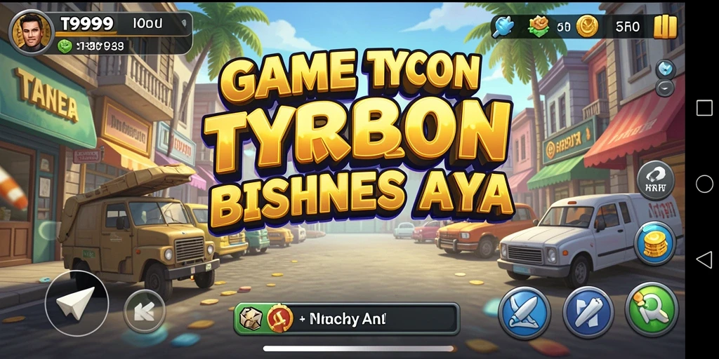 Tangkapan layar gameplay T9999 yang menampilkan manajemen bisnis Tycoon.